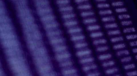 Rack focus across hexadecimal numbers scrolling on computer screen, 4k, UHD Stock Footage 51233579