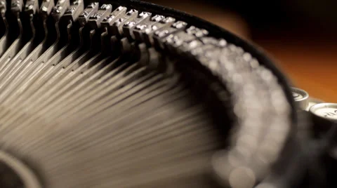 Rack focus across typewriter Stock Footage 33831066