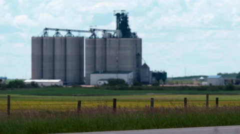 Rack focus to agricultural storage facility Video stock 67613744