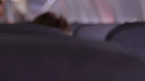 Rack Focus Airplane Seats Stock Footage 89493346