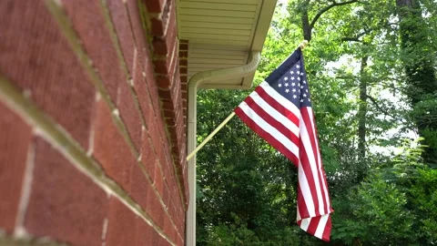 Rack Focus American Flag on American Home Video stock 134352445