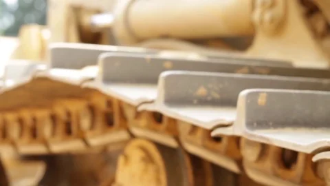 Rack Focus of Backhoe Tread Stock Footage 81751934