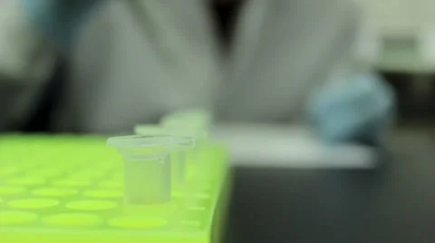 Rack Focus Between Scientist And Samples Stock Footage 58226289