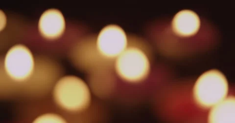 Rack Focus from Burning Candles Stock Footage 37015246