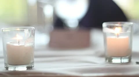 Rack Focus from Candle to Bride Sign Stock Footage 11872153