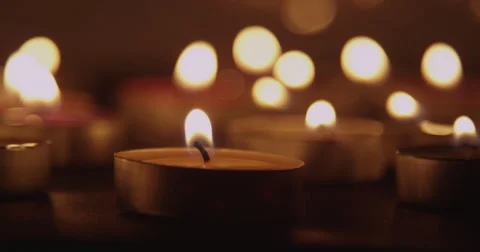 Rack Focus of Candles Stock Footage 37711789