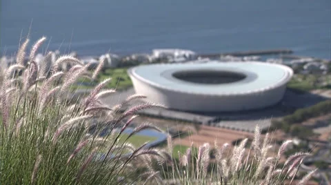 Rack focus of Cape Town Stadium Stock Footage 37759203