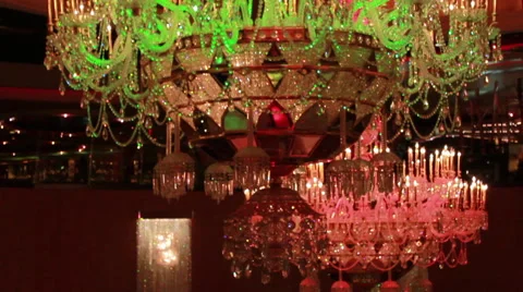 RACK FOCUS ON A CHANDELIER BOKEH 스톡 동영상 45613489