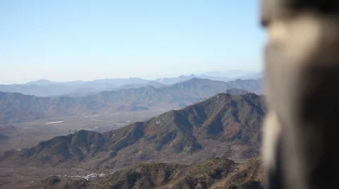 Rack focus, China Great Wall &amp; scenery Stock Footage 53220662