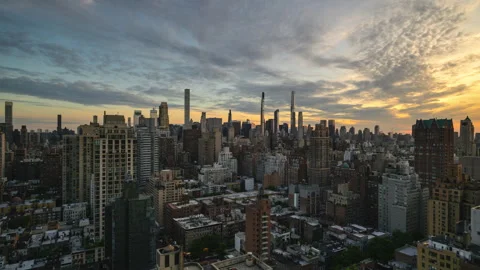 Rack Focus Cityscape Timelapse Evening Stock Footage 242565067