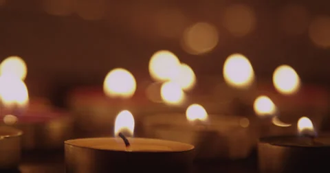 Rack Focus Close-Up of Candles Stock Footage 37709907