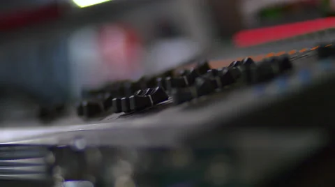Rack Focus On A DJ's Mixer At A Big Event, Convention Stock Footage 68701241
