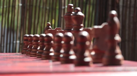 Rack Focus down Chess Setup Video stock 54289357