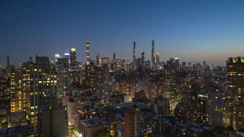 Rack Focus Evening Cityscape Timelapse Stock Footage 242505260