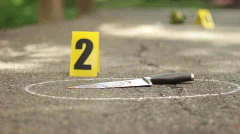 Rack Focus of Evidence at Crime Scene Vidéo 53200544