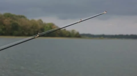 Rack Focus Fishing Pole 스톡 동영상 12425128