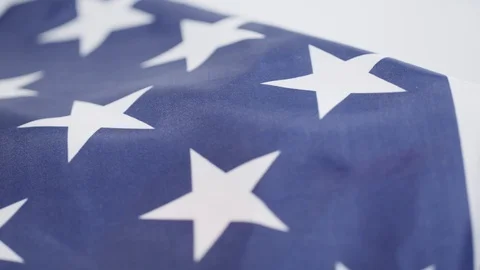 Rack focus from flag to gavel USA justice america Stock-Footage 87419944