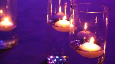 Rack Focus of Floating Candles Stock Footage 116442965