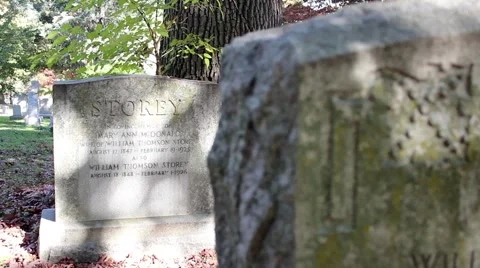 Rack Focus Headstones Stock Footage 42705277