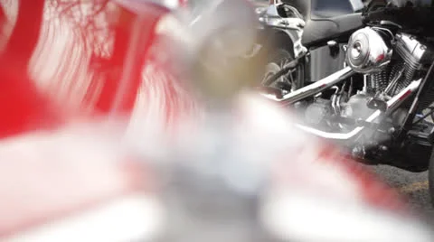 Rack Focus to Hot Rod Hood Ornament Stock Footage 25240915
