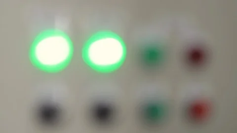 Rack focus of HVAC air conditioner control panel in modern building Vidéo 124649760