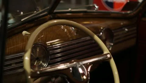 Rack focus interior classic car Stock Footage 10902954