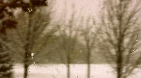 Rack Focus Kitchen Window Snow Storm 動画素材 555656