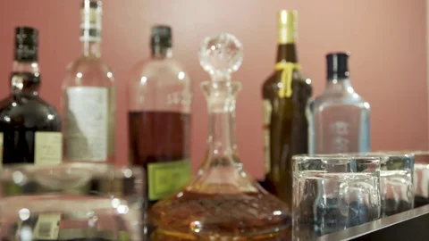 Rack Focus to Liquor Stock-Footage 76911420