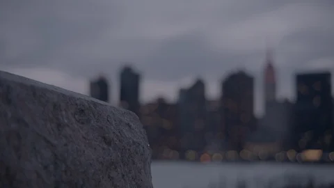 Rack Focus To Manhattan Skyline Stock Footage 128817778