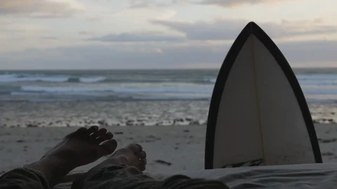 Rack Focus to Ocean From Inside Van Stock Footage 87715378