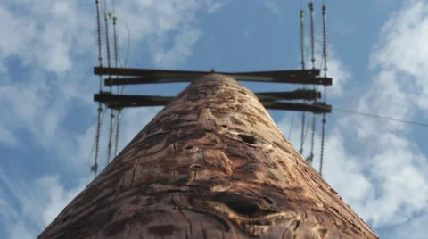 Rack Focus Up Power Pole Stock-Footage 45910366