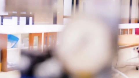 Rack focus of pressure gauge in mechanical laboratory Stock-Footage 113441072