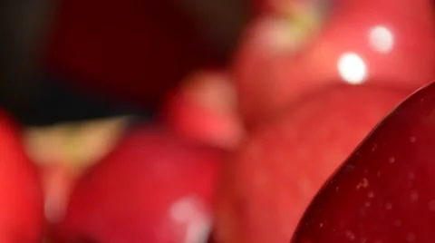 Rack Focus of Red Apple Bushel Stock Footage 46631214