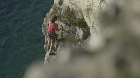 Rack Focus Rock Climbing Vídeo Stock 22305231