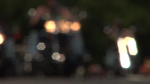 Rack focus Rolling Thunder bikers Stock Footage 41275141