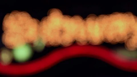 Rack-Focus of Shimmering Lights Reveals Times Square Subway Station Sign Stock Footage 73309866