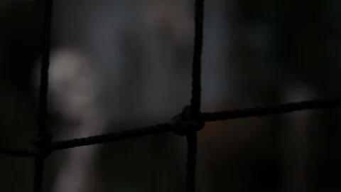 Rack focus slider of net to close up of skull on spikes haunted 動画素材 95962129