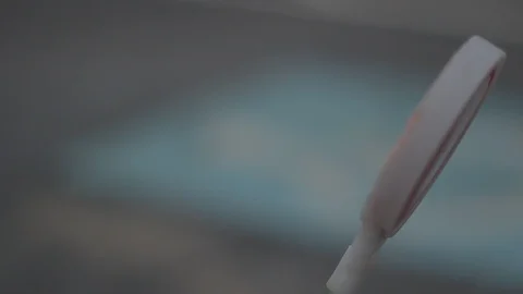 Rack Focus On Small Red Traffic Reflector Stock Footage 106681582