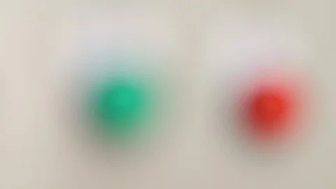 Rack focus of start/stop button of AHU control panel of HVAC system Stock Footage 124649735