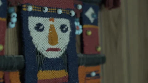 Rack Focus on Strange Native Decor Stock Footage 242117315