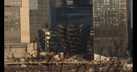 Rack focus from tree to Manhattan background 4K Stock Footage 150966272