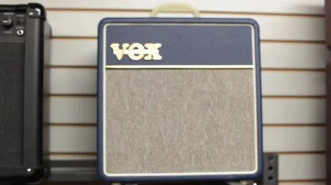 Rack focus vox guitar amplifier Stock Footage 56036329