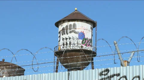 (Rack Focus) Water Tower Stock-Footage 35536374