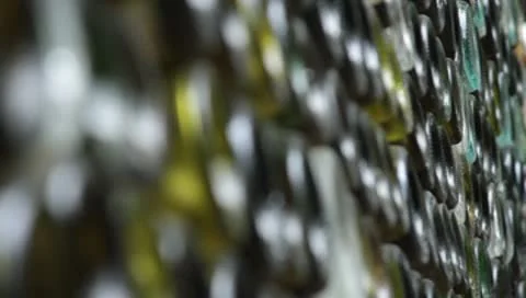Rack focus of a wine bottle wall at a resort in Sonoma, CA Видео 8969398