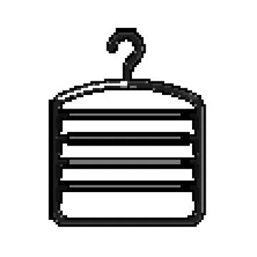 Rack hanger clothes pixel art vector illustration Stock Illustration
