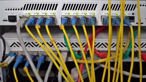 Rack with Internet hub Stock Footage 76806536