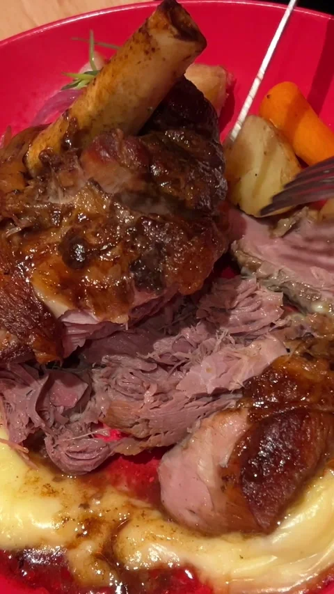 Rack of lamb Grilled Lamb Chops with Rosemary and vegetables. Roasted Cutlets on Stock Footage 293514622
