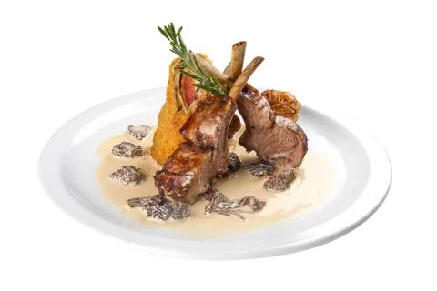 Rack of lamb on white background Stock Photos