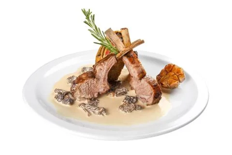 Rack of lamb on white background Stock Photos
