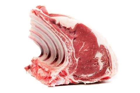 Rack of lamb in a white background Stock Photos